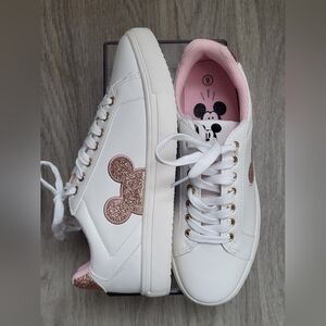 DISNEY Rose Gold Court Sneakers NWOT 9